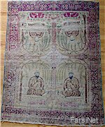 Kerman Lavar Antique persian Rug from 1850s, Sufi Masters, Darvish Boogh Ali Shah