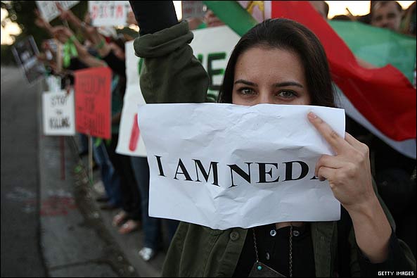 Where is my Neda? Neda was shot in chest by Iran Basiji Militia, Iran security forces beating participants of a peaceful protest, Hundreds and pehaps thousands of Iranian arrested in Tehran and other major cities in Iran, Government Crack down on Iranian's protesting the election result - Millions of Iranians Protes Iran Presidential Election result - Islamic Republic of Iran Government cracks down on Iranian youth protesting the lack of Freedom and aleged Fraud election result