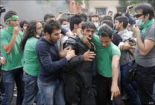 Millions of Iranians Protes Iran Presidential Election result - Islamic Republic of Iran Government cracks down on Iranian youth protesting the lack of Freedom and aleged Fraud election result