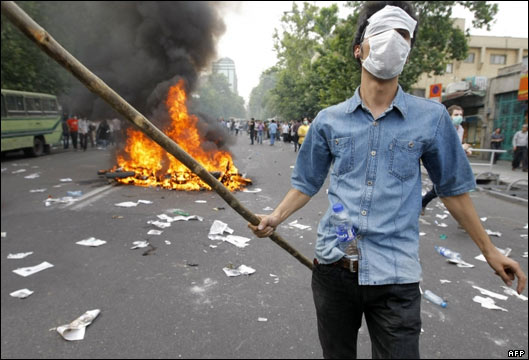 Millions of Iranians Protes Iran Presidential Election result - Islamic Republic of Iran Government cracks down on Iranian youth protesting the lack of Freedom and aleged Fraud election result