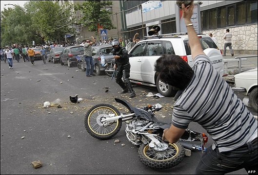 Millions of Iranians Protes Iran Presidential Election result - Islamic Republic of Iran Government cracks down on Iranian youth protesting the lack of Freedom and aleged Fraud election result