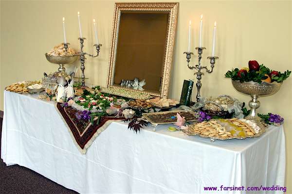 Persian Christian Sofreh Aghd Iranian Wedding Table Setup 